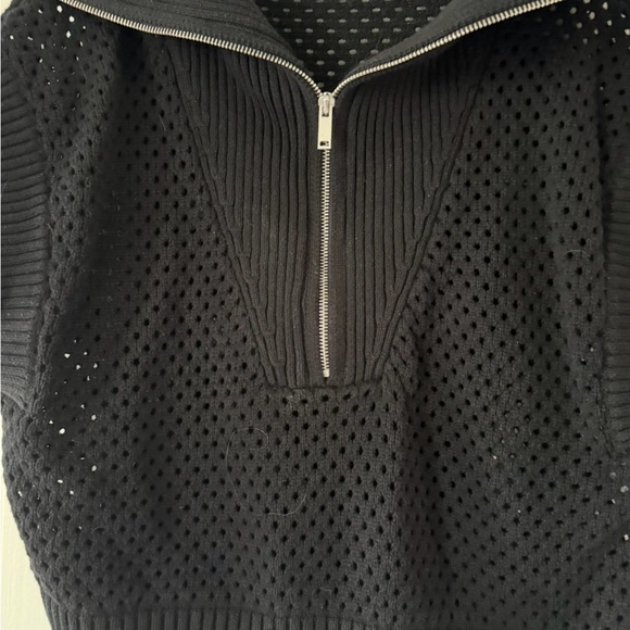 NWOT Elan Allie Black Knit Zip-Up Wide Collar Sweater Sz M, Currently on Website - Picture 8 of 8